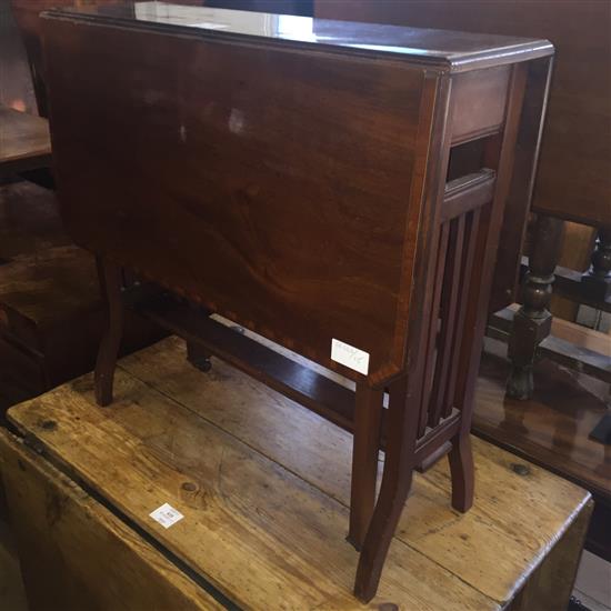 Edwardian mahogany and satinwood banded Sutherland table